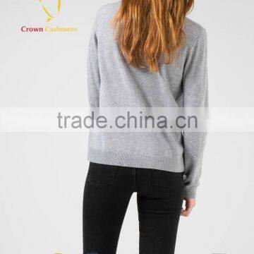 100 Cashmere Grey Women Winter Pure Custom Design Sweater photo-4
