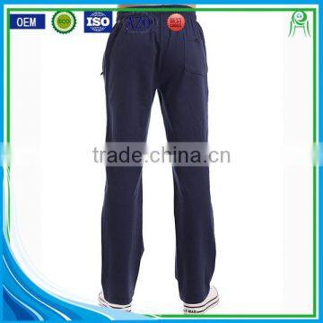 Navy Blue White Custom Plain Breathable Cotton Sports Pants Wholesale photo-4