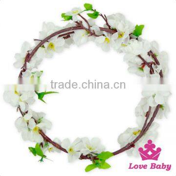 Wholesale Wedding Crown Plain Peach Floral Petals Headband Hair Accessories Flower Prom Girl Garland Tiara photo-4