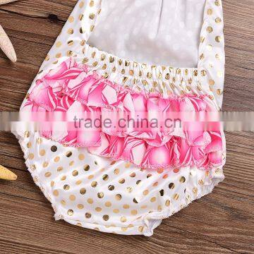 S33630W Kid Girl Flower Romper Cotton Floral 2017 Summer Jumpsuit photo-5