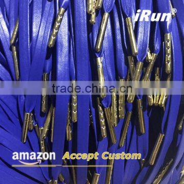 7MM Premium PU Leather Cowskin or Sheepskin Shoelace for Air Sneakers - Black Faux Lambskin Leather Lace W/Gold Plated Tips photo-4