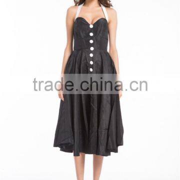 New Design Vintage Rockabilly Dress 1950's Retro Vintage Dress Halterneck 1950's Vintage Rockabilly Dress photo-4