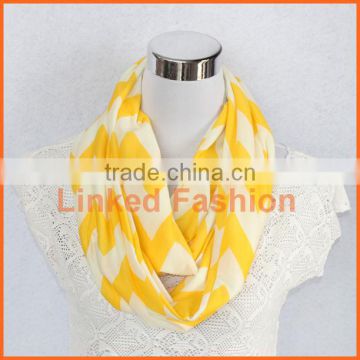 Yellow chevron scarf, Infinity scarf, bridesmaids gift