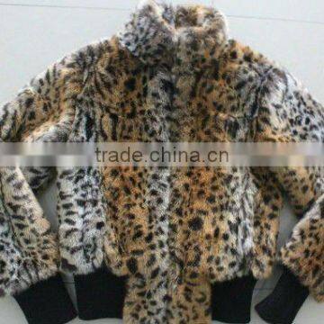 leopard faux fur sport winter jacket