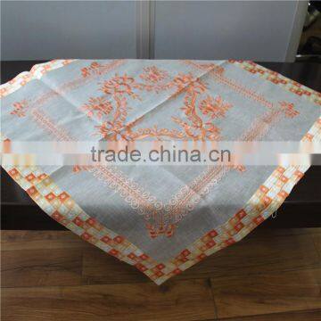 Polyester Handmade Embroidery check pattern table cover