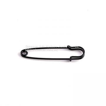 Black painted big garment brooch safety pin 3 inch length