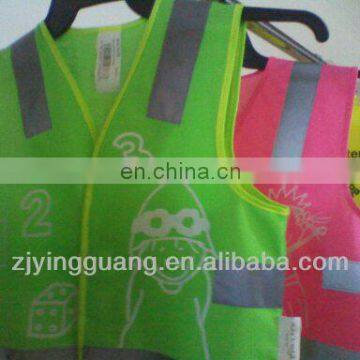 100% Polyster tricot High Visibility tape vest Kids