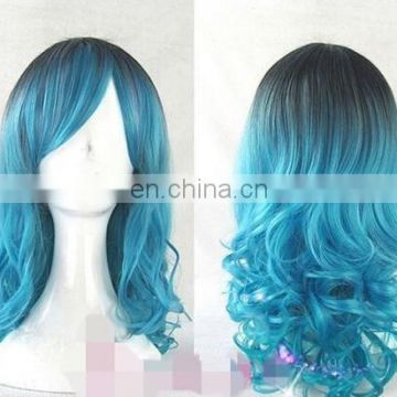 Wholesale cheap price cosplay blue wig FW2138