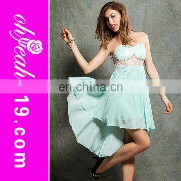 2014New fashion wholesale no sleeve in stock 3 colors green cheap tropical dinner party dress