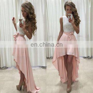 2017 Summer Chiffon High Low Skirt Elegant Prom Dress