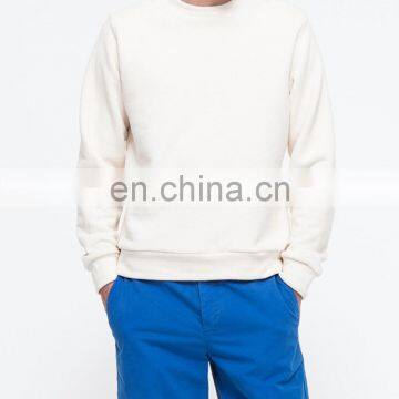 crew neck 100 cotton jumper plain white sweatshirt