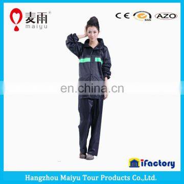 High Quality Hot Sale Balck Reflective Pvc Raincoat for Women photo-2