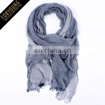 yarn dye stripe cotton scarf