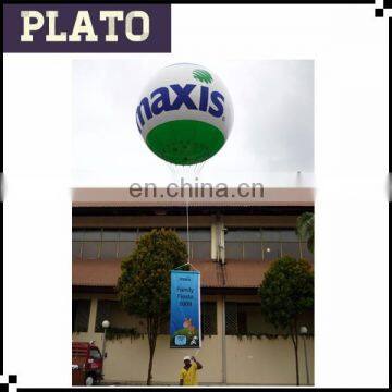 inflatable Printed commercial outdoor helium balloon with banner flag