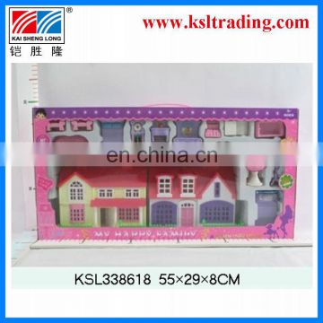 lovely prefab with furniture suit kids plastic toy villa