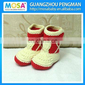 Crochet Red and Beige Baby Winter Booties Cowgirl Baby Boots Whosales Mixed Colors