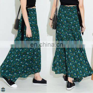 T-SK009 Folk Bohemia Printed Flower Ladies Casual Skirt