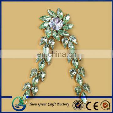 GREEN Color Acrylic Rhinestones Shoe Accessories Chain Crystal Jewelry Chain for Sanda