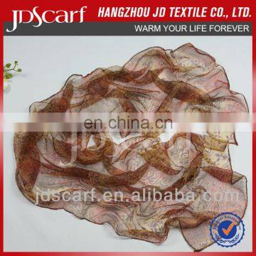 factory directly gorgeous silk tulle with print daily scarf 2015 (JDS-045)