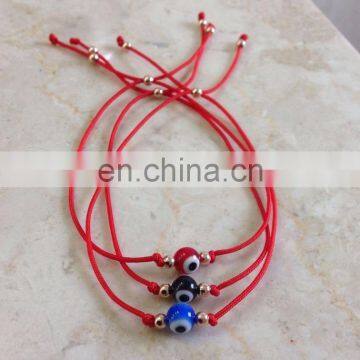 Evil Eye 3 Red String Kabbalah Bracelet Goldtone Bead Good Luck Charm Protection
