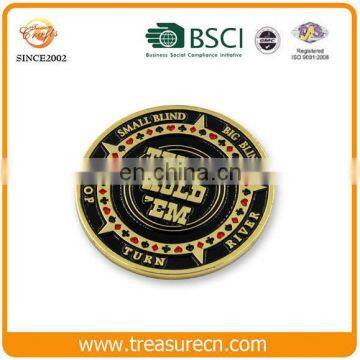 Zinc alloy casting coin shiny copper custom design enamel logo coin