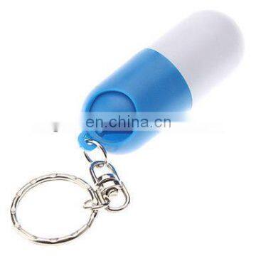 Portable Capsule Style Medicine Bottle Pill Box Keychain