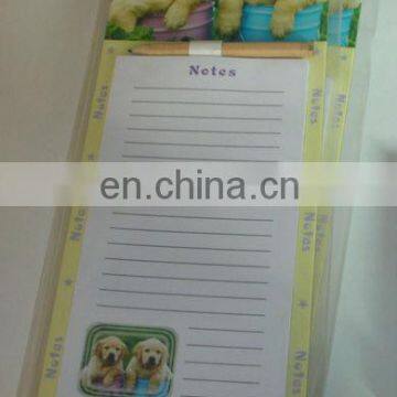 Cute dog printed shopping list pad type magnetic notepad