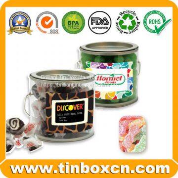 Customized Transparent PVC Metal Bucket Tin For Sweets Cookies Food Packaging photo-5