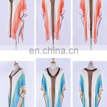 Plus Size Crochet Beach Cover up Knitted Tassel Beach Dress Robe de Plage 2019 Pareo Beach Tunic Bathing Suit Cover Ups Sarong photo-3