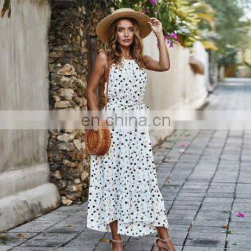Original Designer Explosion Models 2020 Summer Polka Dot Holiday Style Big Swing Dress Factory Direct Sales photo-3
