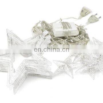 2.5M LED Star Shaped Curtain Lights Christmas Garland 220V String Fairy Lamp Wedding Holiday Party Decoration photo-6