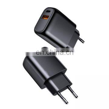 Custom LOGO L-QP204 EU Plug 20W Fast PD Charger With QC3.0 Fast Charging for IPhone 12 for Samsung