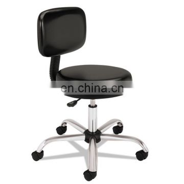 High quality round PU leather seat height adjustable bright color lab chair stool with wheels