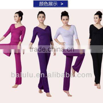 ladies gym wear soft modal v neck long sleeve women's yoga fintess wear gym t shirt fitness wear