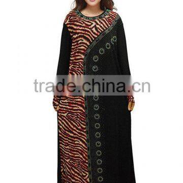 Black Jilbab Long Sleeve Abaya Style Muslim Women LONG Dress