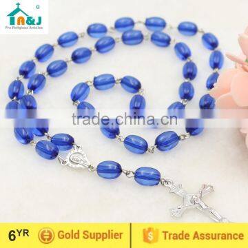 Religious plastic rosary bead necklace