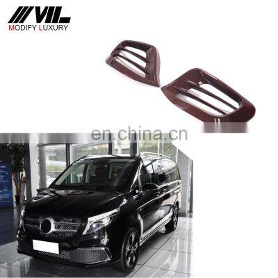 Modify Luxury V Class W447 Dry Carbon Fiber Car Air Intake Vent Cover for Mercedes Benz V250 MPV 4-Door 2020-2021