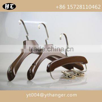 High Gloss Brown Wooden Hanger and Pants Hanger With Custom Size and Logo photo-2