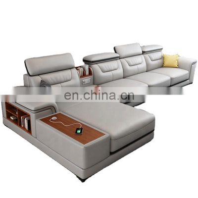 Factory Supplier Living Room L Shape Leather Sleeper Sofa Set