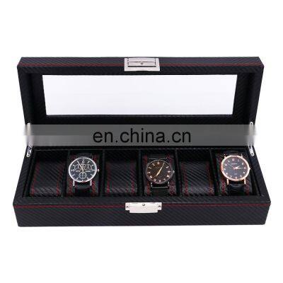 6 Slots Black Watch Box Watch Storage Box Display Watch Organizer Box photo-3