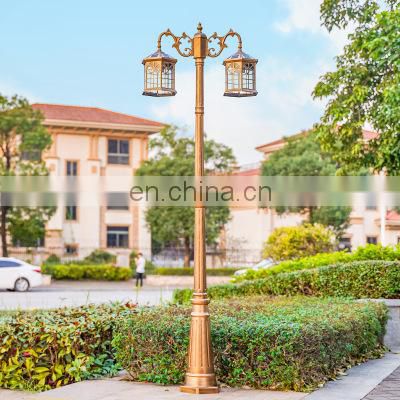 Outdoor waterproof IP65 Street Vintage Outdoor Garden Solar Charged LED Lamp Post Garden LED Light Lamp