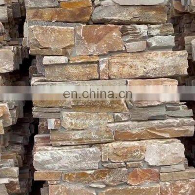 Factory Sale Exterior Wall Decoration Culture Stone Rusty Color Wall Cladding In Stock