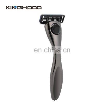 High Quality Gun Metal Black Sustainable Safety Six Blade DE Shaving Razor For Men photo-5