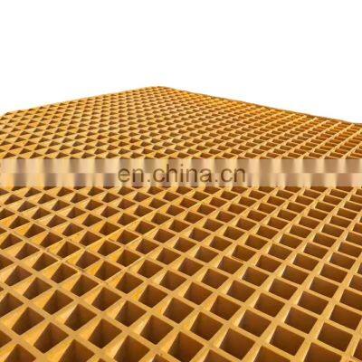 High Strength Deck Walkway Fiberglass Panel Customized 38mm*38mm FRP Grating Panel