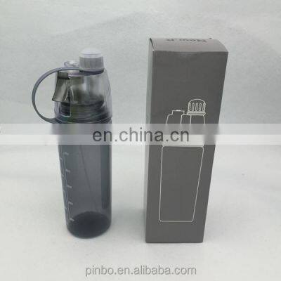 Plastic Sport Drinking Spray Water Bottle With Spray and Straw