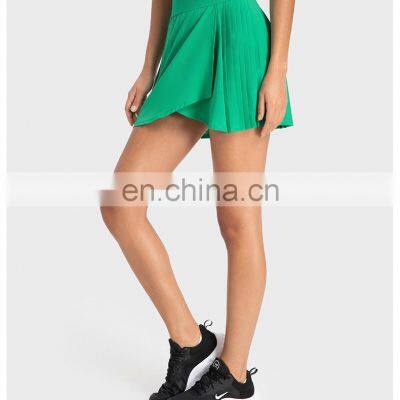 Low MOQ New Sexy Pleated Two In One With Shorts Golf Tennis Sports Wear Mini Skirt Women Workout Gym Outdoor Sportswear photo-4