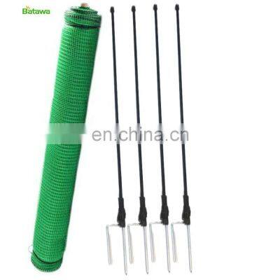 Green Color Japanese Style Commercial Chicken Fence Netting  With Poles