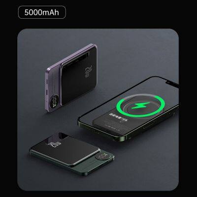 Pd 20W Aluminum Alloy Ultra Slim Power Banks Mini Wireless Magnetic Power Bank pd 15W 5000mah Lithium Battery Power Bank photo-4