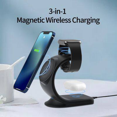 Premium 3 In 1 Magnetic Wireless Cable Charger 15W Wireless Charger For Apple Cell Phones photo-4