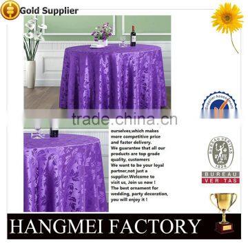 purple Jacquard Pattern Table Cloth For Wedding